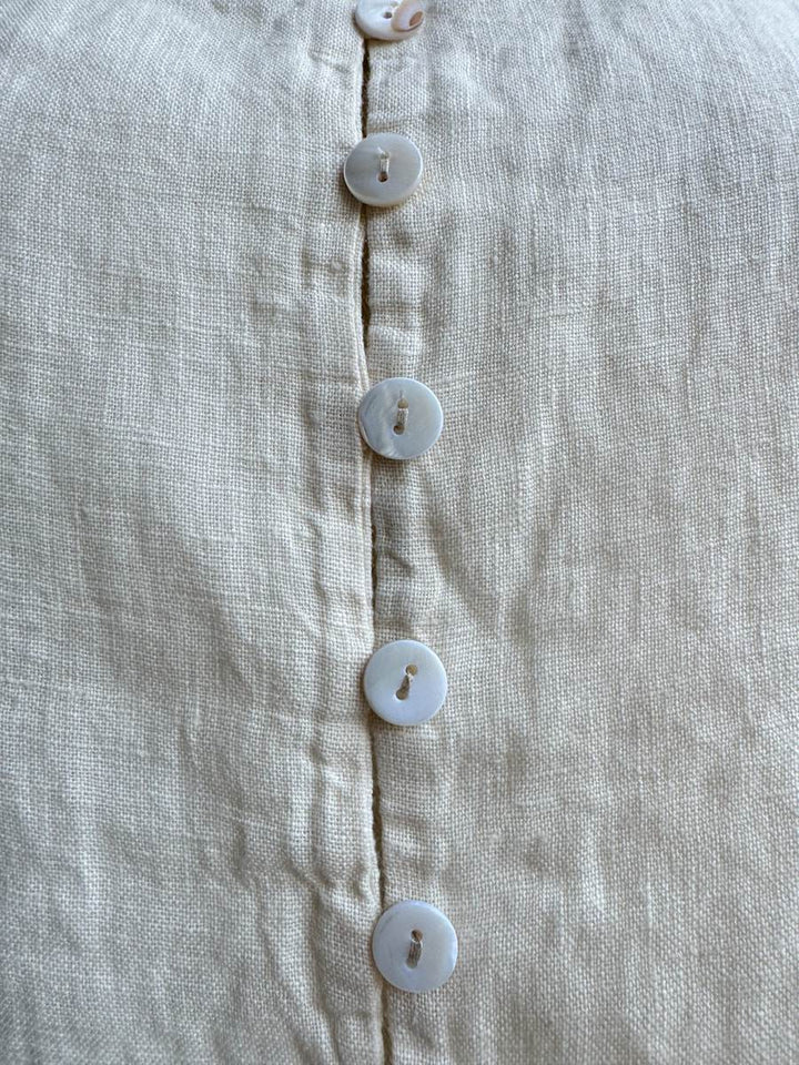 Chaleco de Lino Natural con Botones