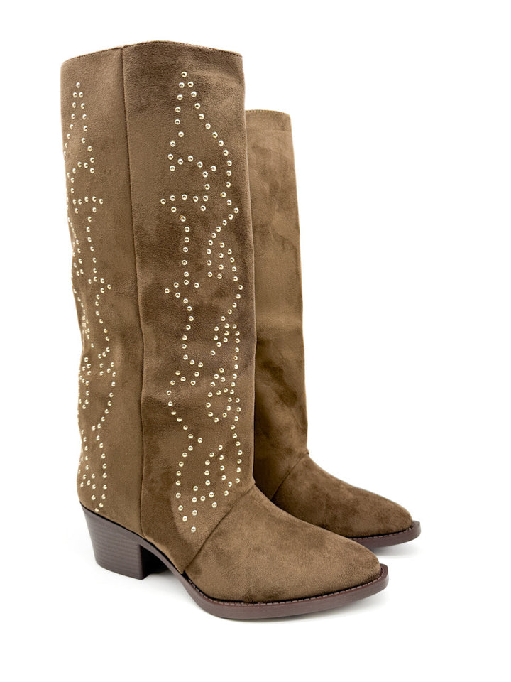 Botas Altas detalles Remaches Metálicos