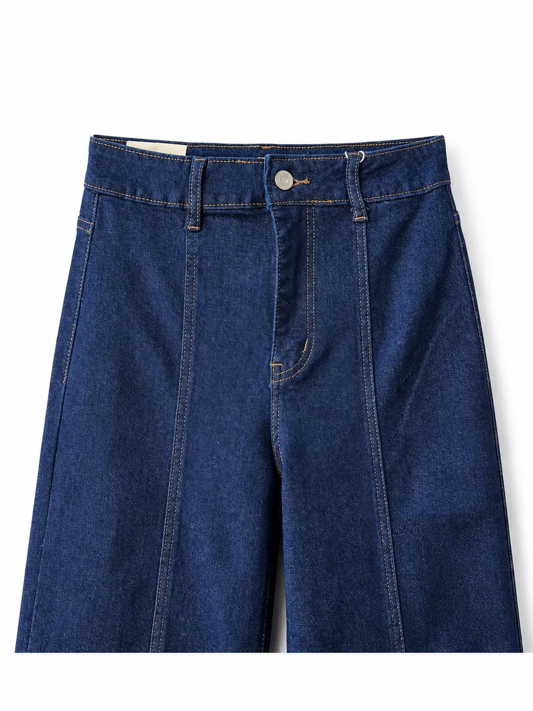 Pantalón Palazzo de Mezclilla Azul Oscuro de Tiro Alto para Mujer