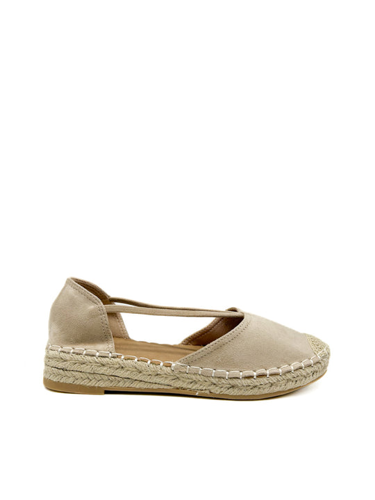 Alpargatas con Dos Tiras Elásticas Mujer Referencia FB3225 Beige