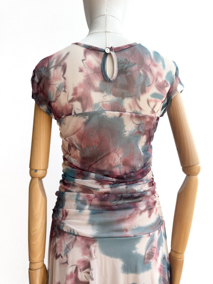Vestido Largo Estampado Acuarela – Elegancia Atemporal