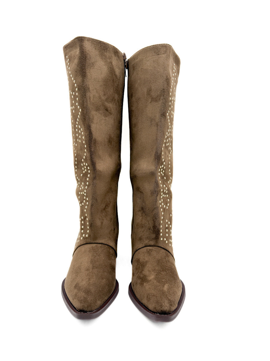 Botas Altas detalles Remaches Metálicos
