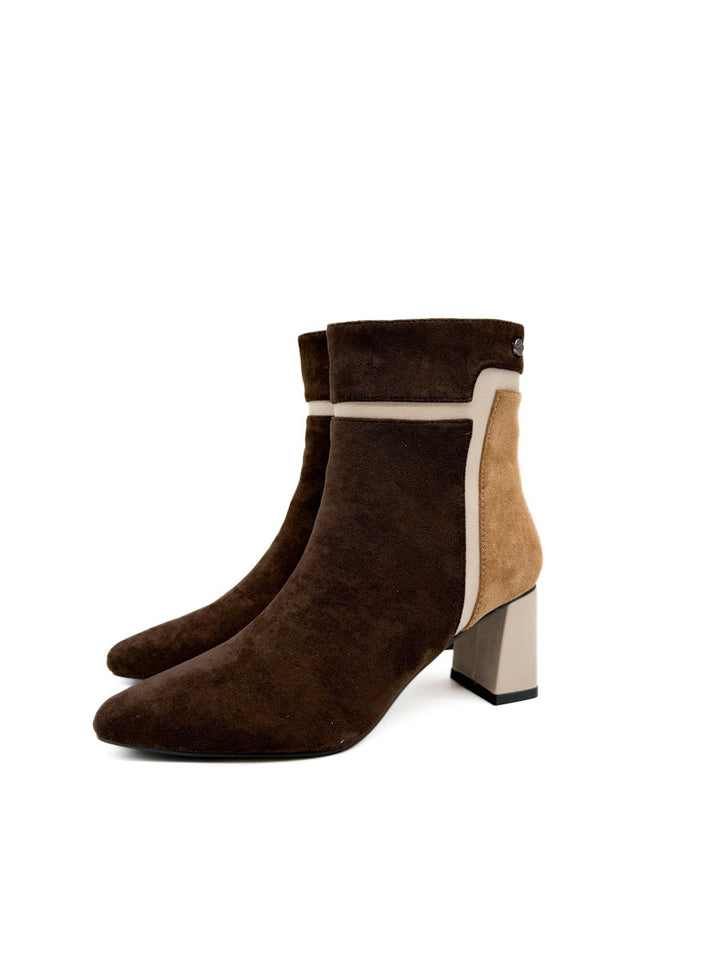 Botines de Antelina con Tacón Cuadrado