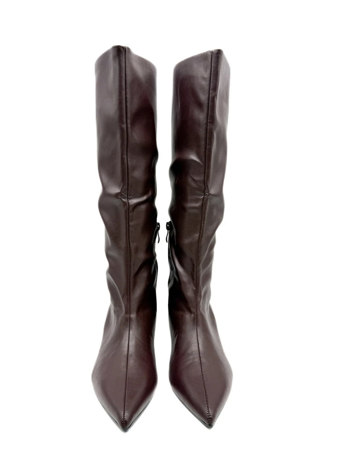 Corina Botas Altas de Tacón Chupete y Punta Afilada