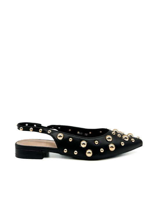 Zapatos Planos Tacha Negro