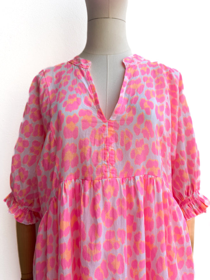Vestido Largo Animal Print en Colores Vibrantes