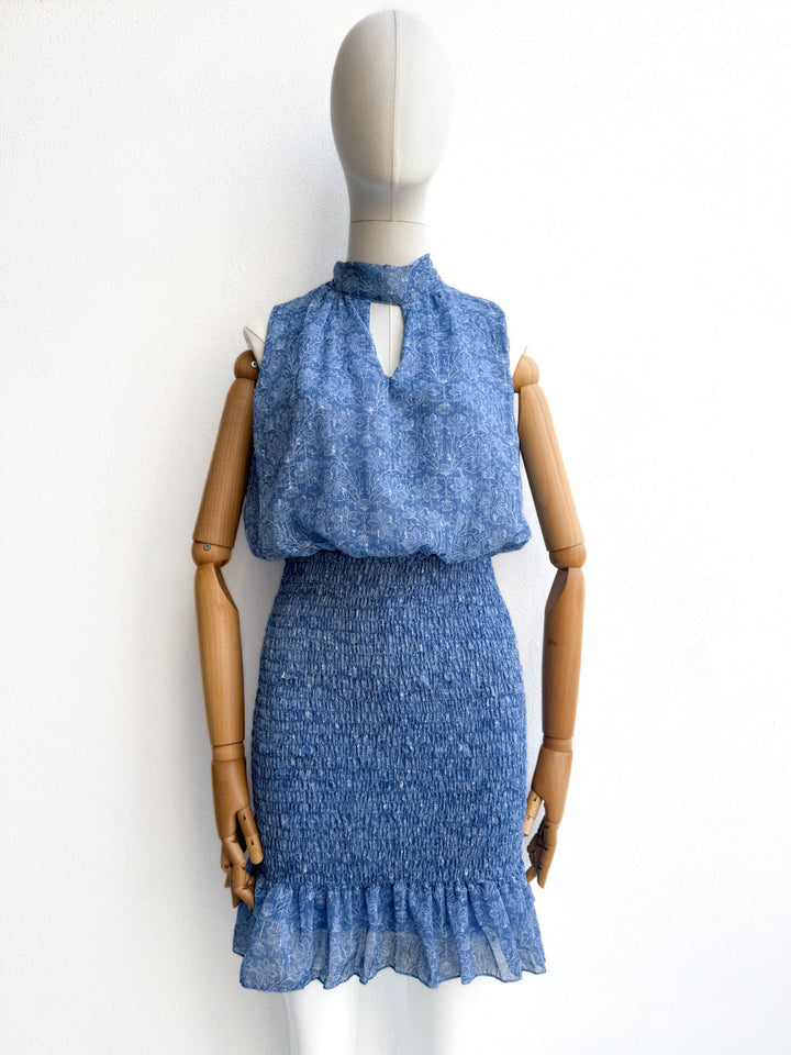 Vestido corto frunces