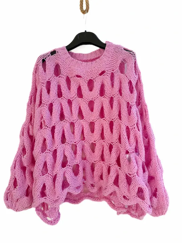 Suéter Textura Wave – Punto Grueso y Calados Orgánicos