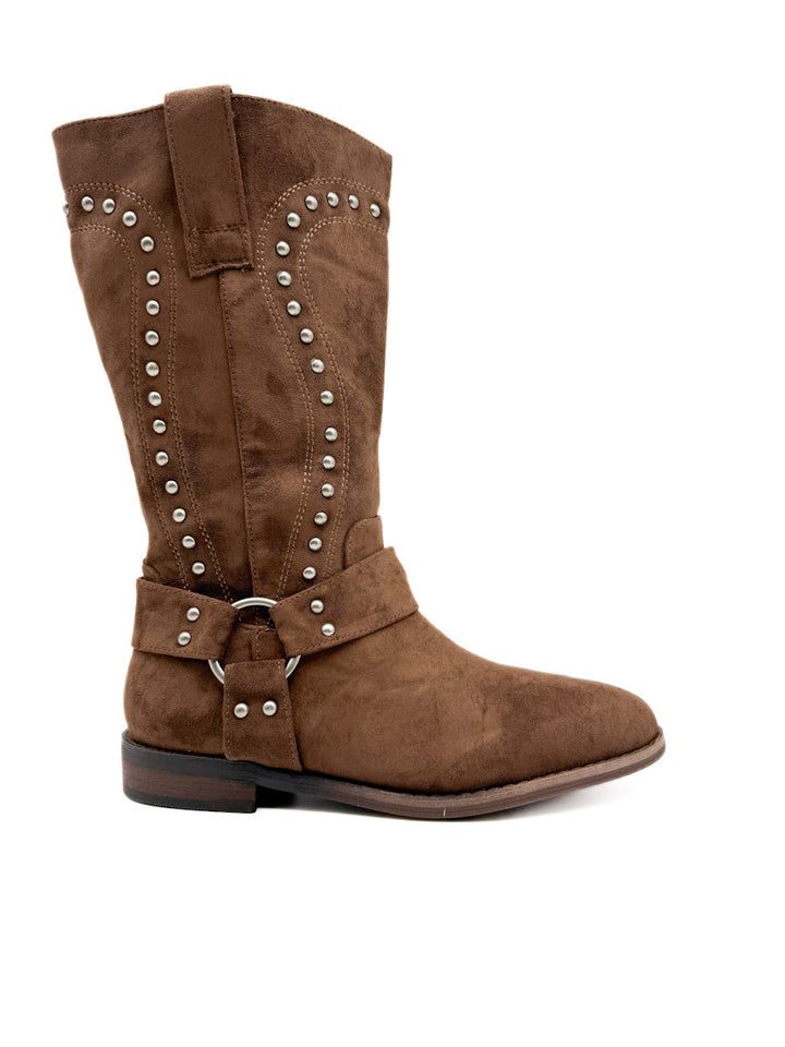 Botas de Antelina con Detalles de Tachas