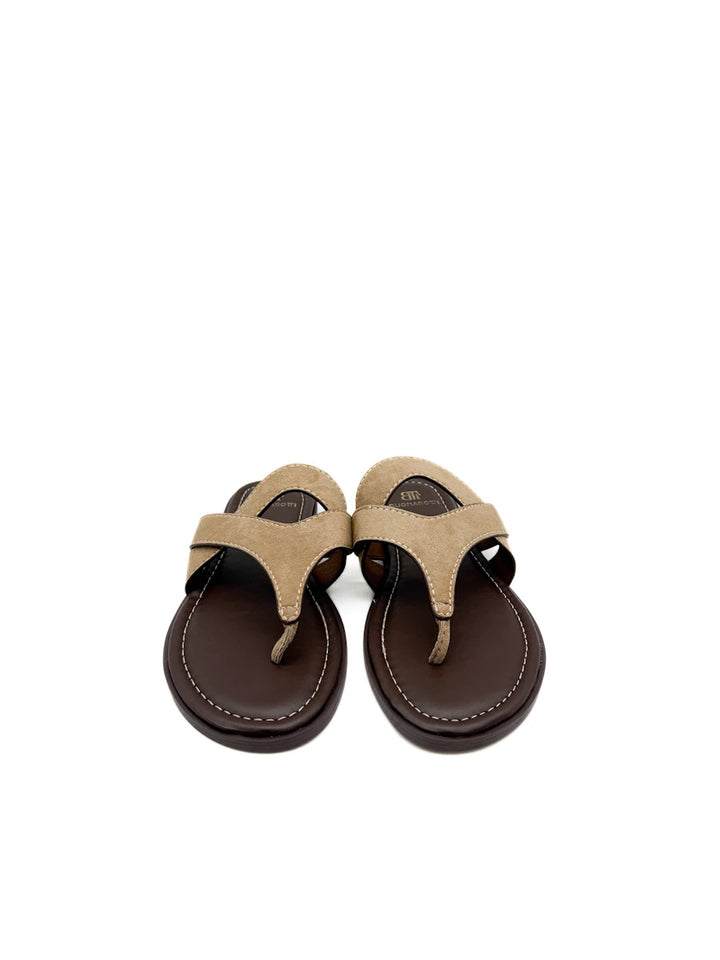Sandalias Casuales de Dedo con Tiras de Ante - Mujer