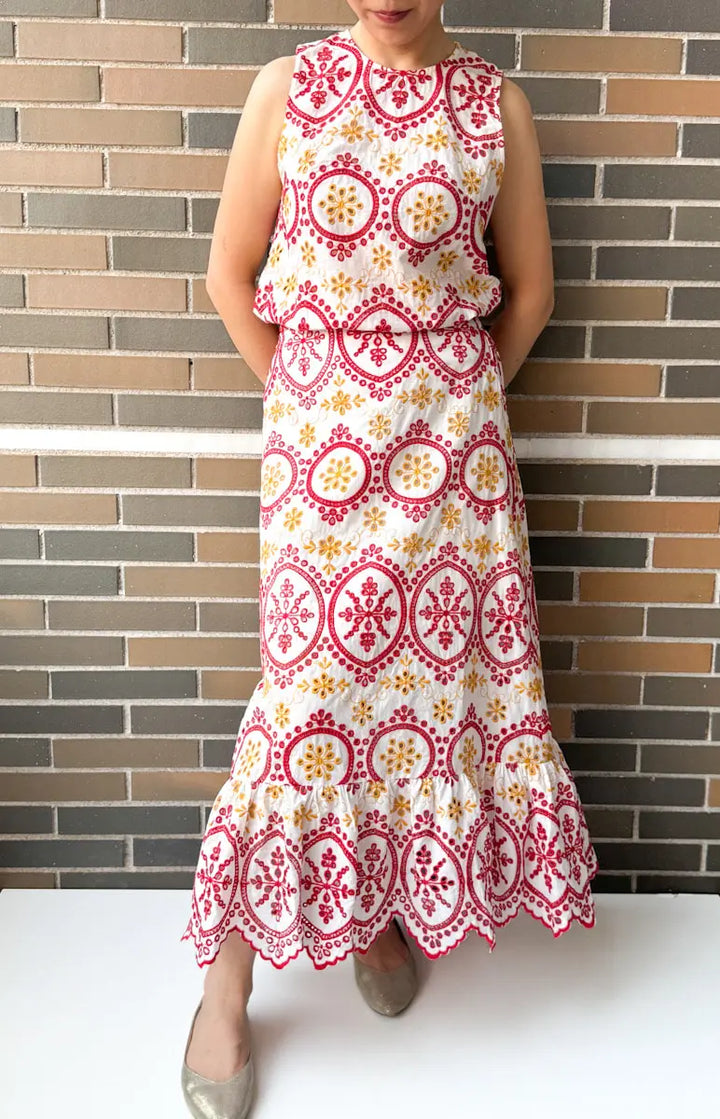 Bordados en Rojo y Mostaza: Conjunto Único