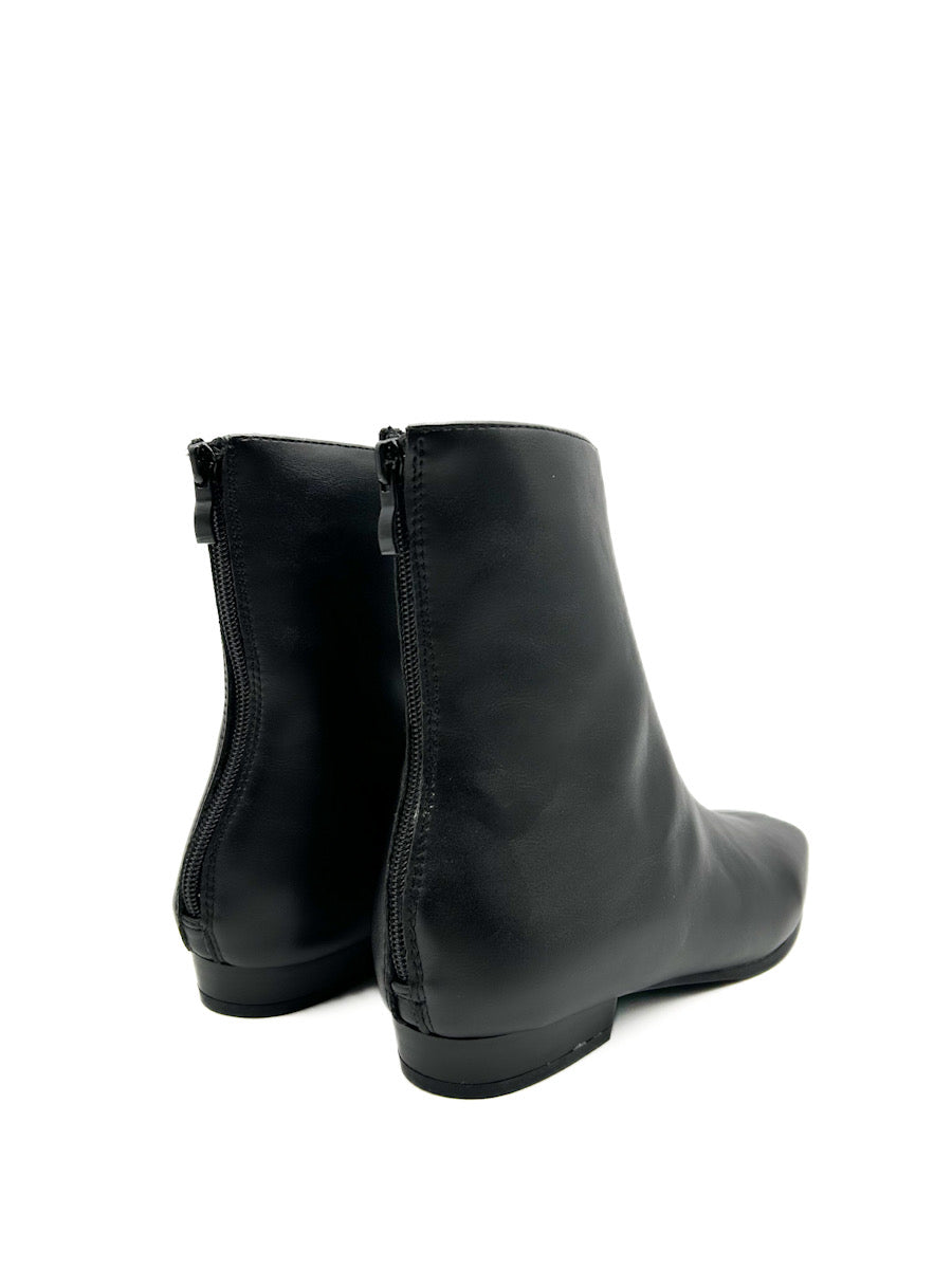 Zapatos BotÃn Negro Plano Mujer Botines Bajos Botines Piel Planos