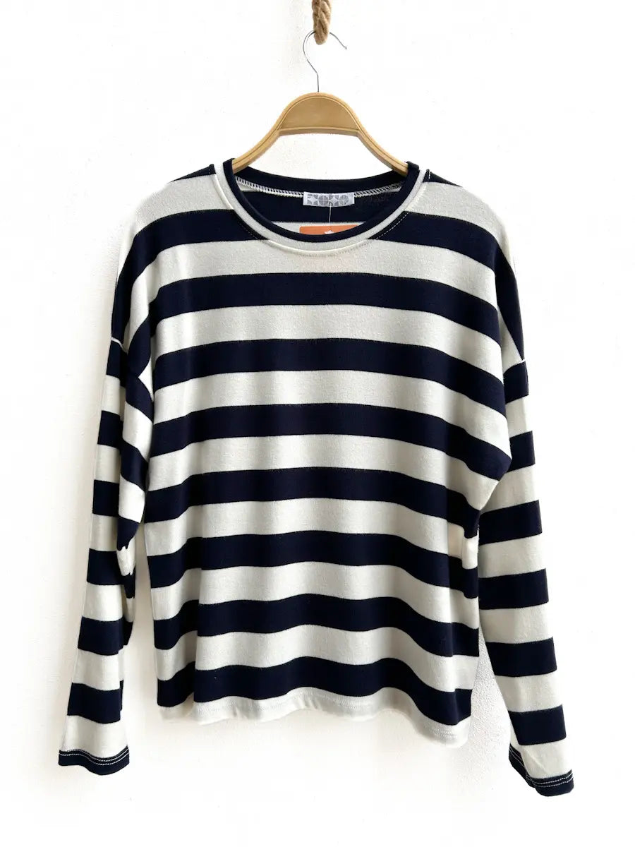 Camiseta Rayas Mujer Azul marino Única