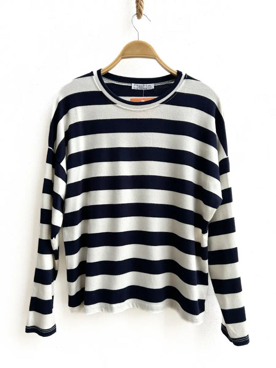 Camiseta Rayas Mujer Azul marino Única