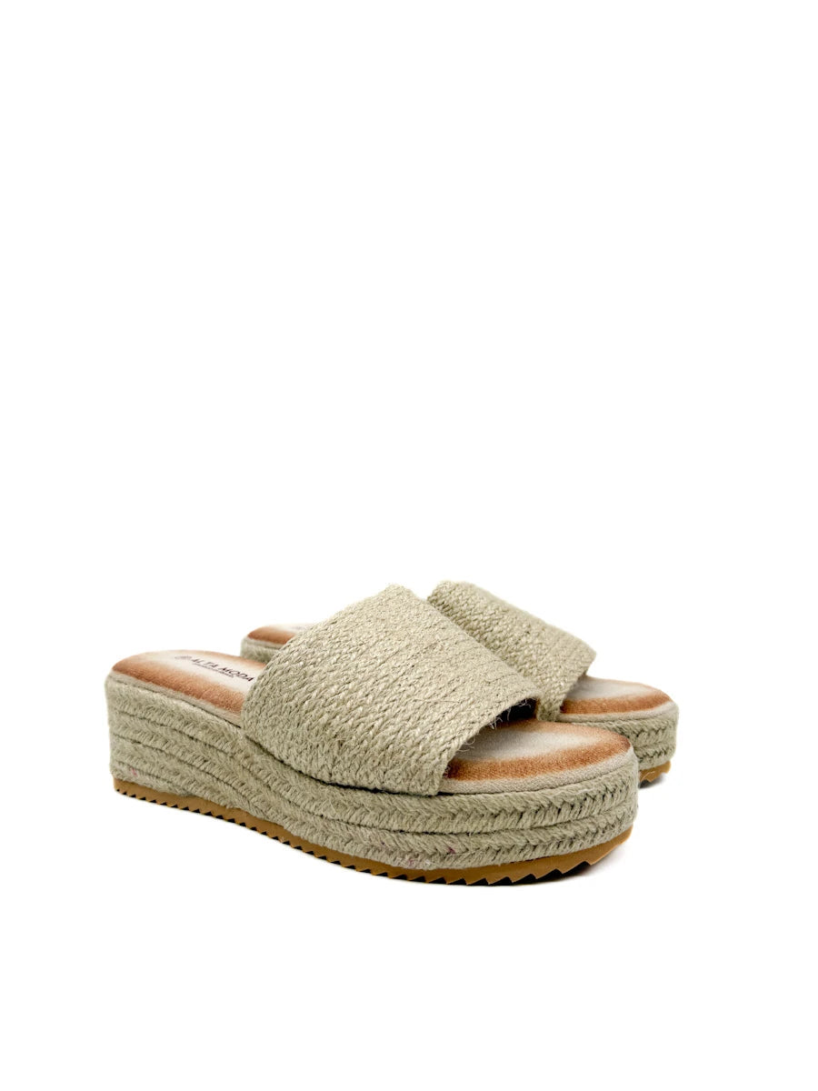 Sandalias con plataforma de yute trenzado