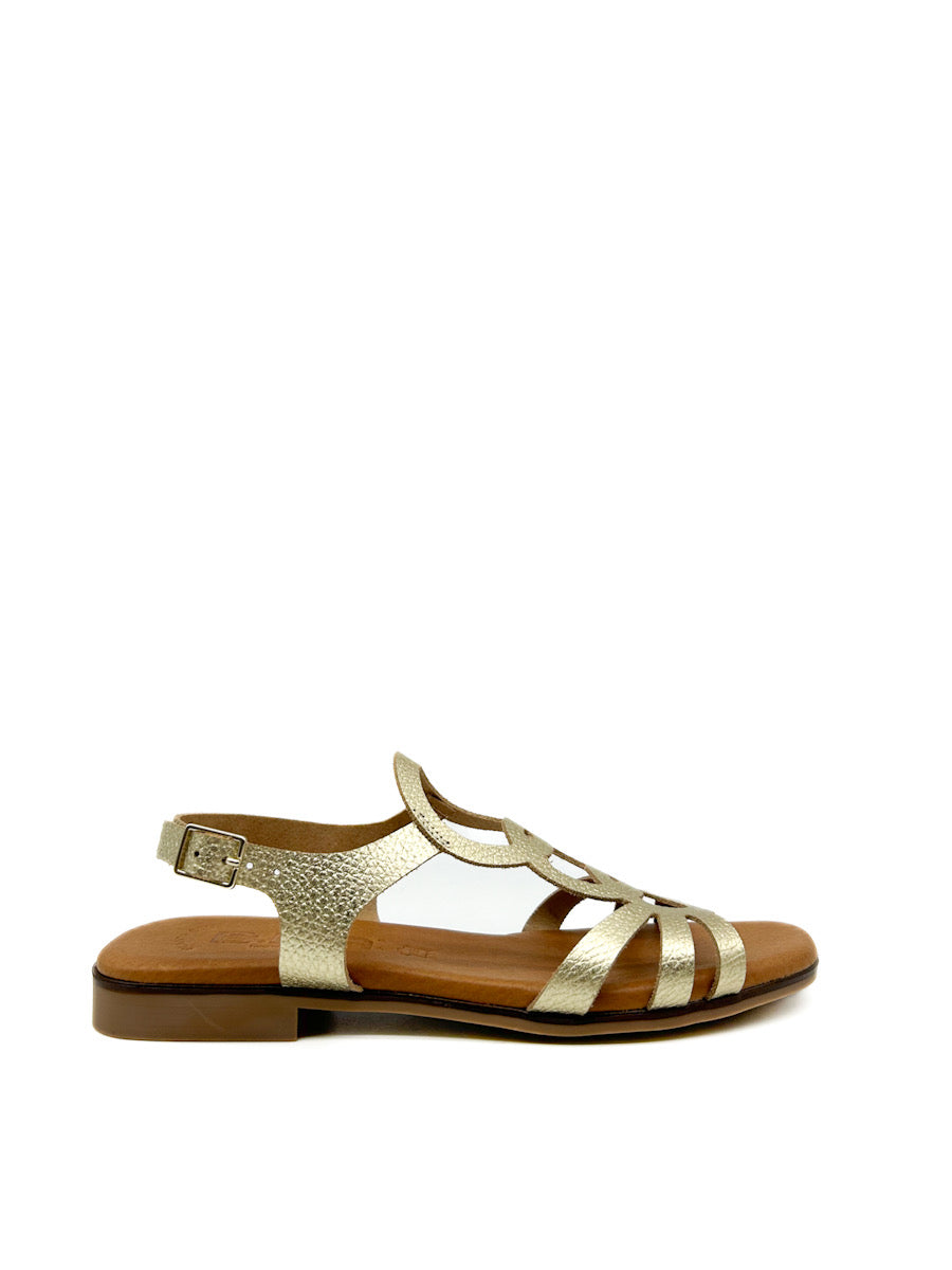 Sandalia Plana Piel Referencia 3388 Dorado