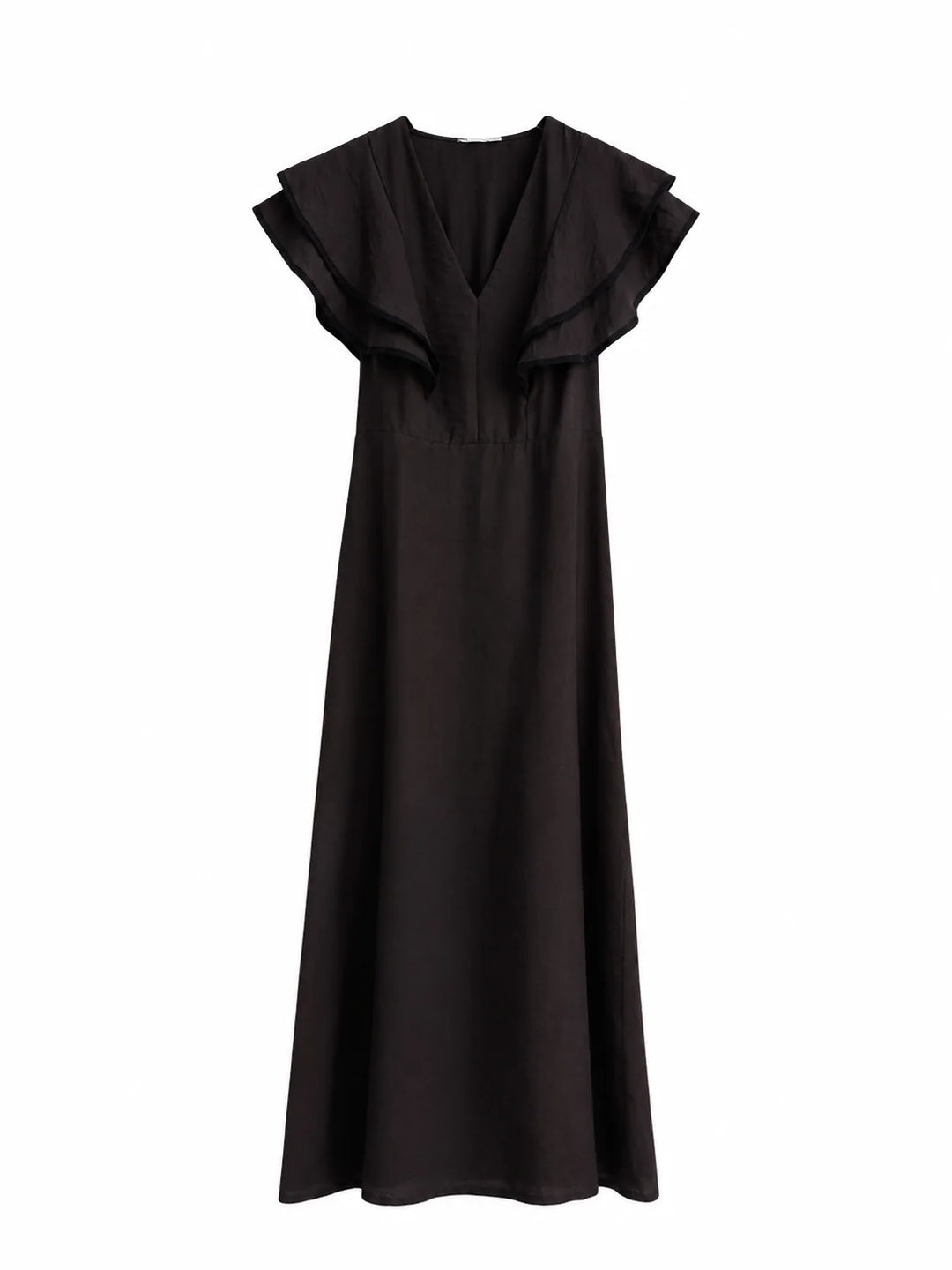 Vestido Largo  Estampado / Liso con Volantes