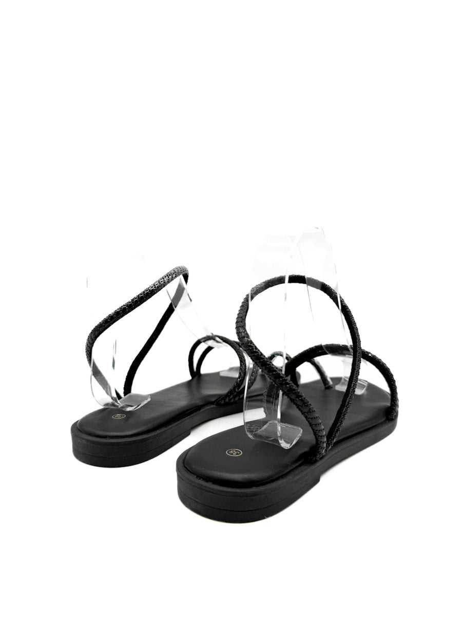 Sandalias Planas de Pedrería: Estilo y Brillo
