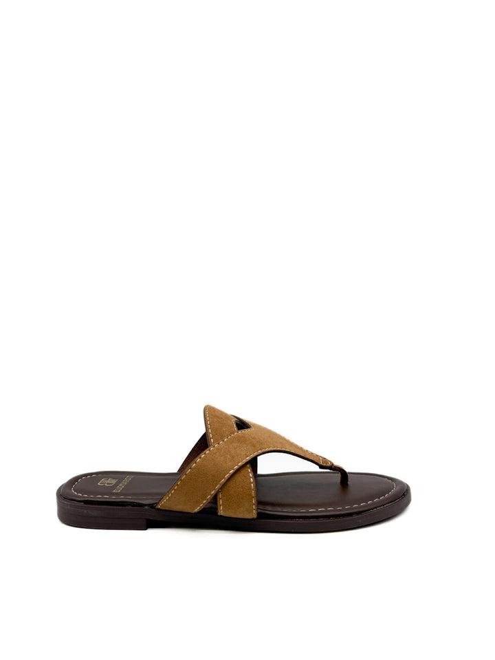 Sandalias Casuales de Dedo con Tiras de Ante - Mujer