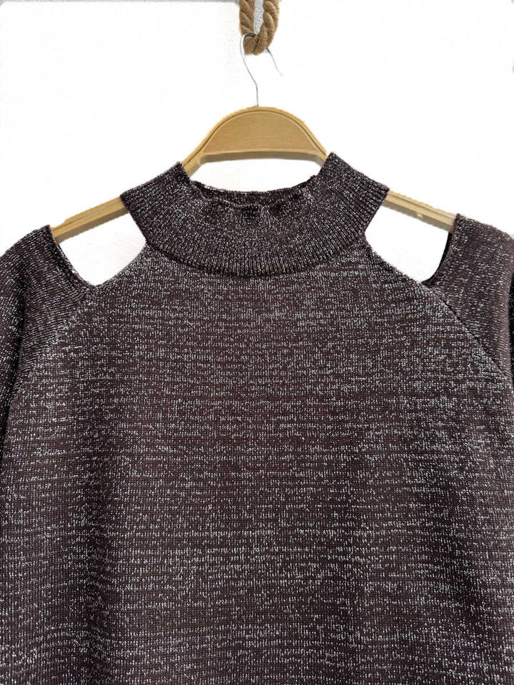 Jersey de punto con efecto metalizado