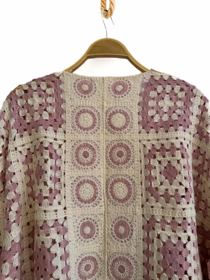 Cardigan Crochet Vintage Mujer – Estilo Boho