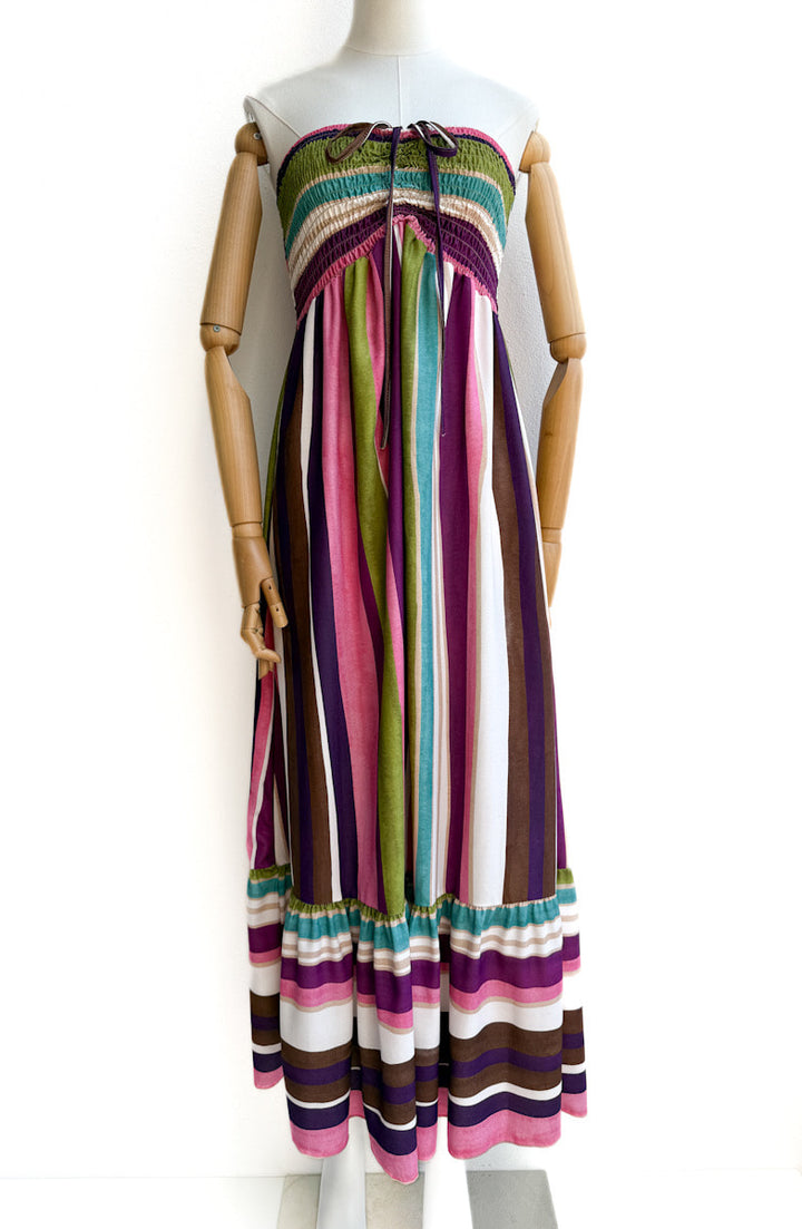 Vestido Largo Multicolor con Tirantes Ajustables