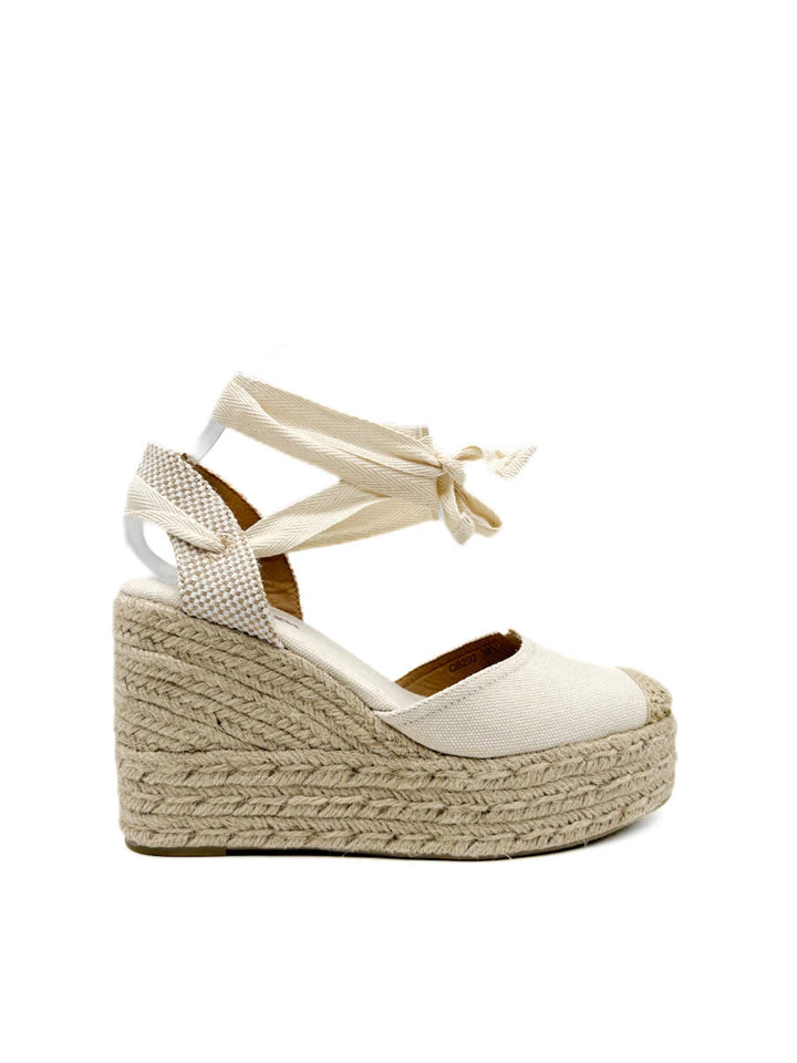 Alpargatas beige plataforma yute