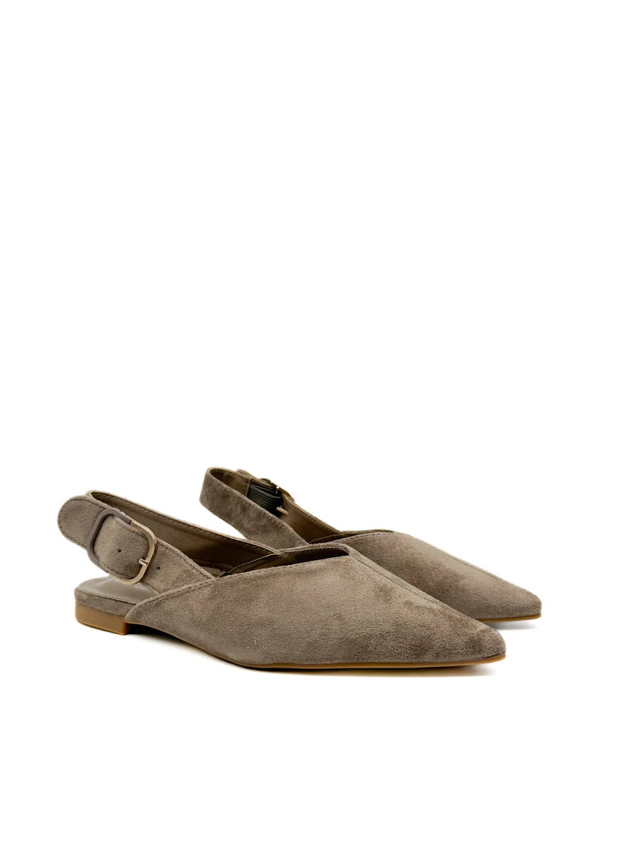 Zapatos Planos Destalonados de Antelina con Escote en V – Elegancia Diaria