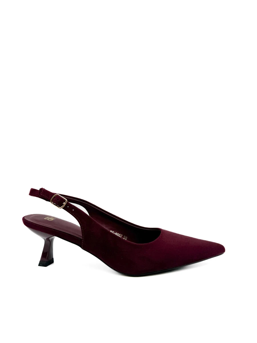Zapatos Salón Destalonados de Antelina con Tacón Sensato y Puntera Fina