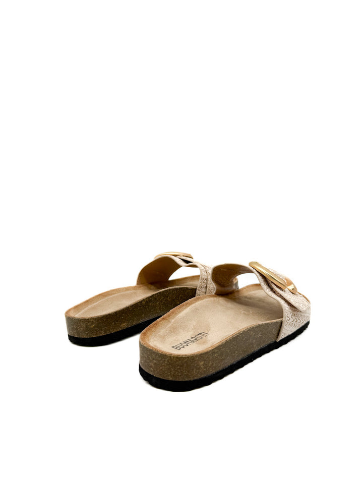 Sandalias Planas Elegantes con Hebilla Dorada