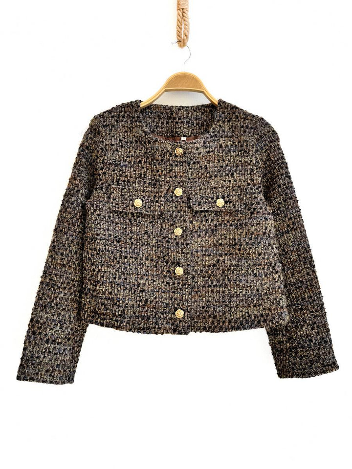 Chaqueta Tweed YS07 Marrón