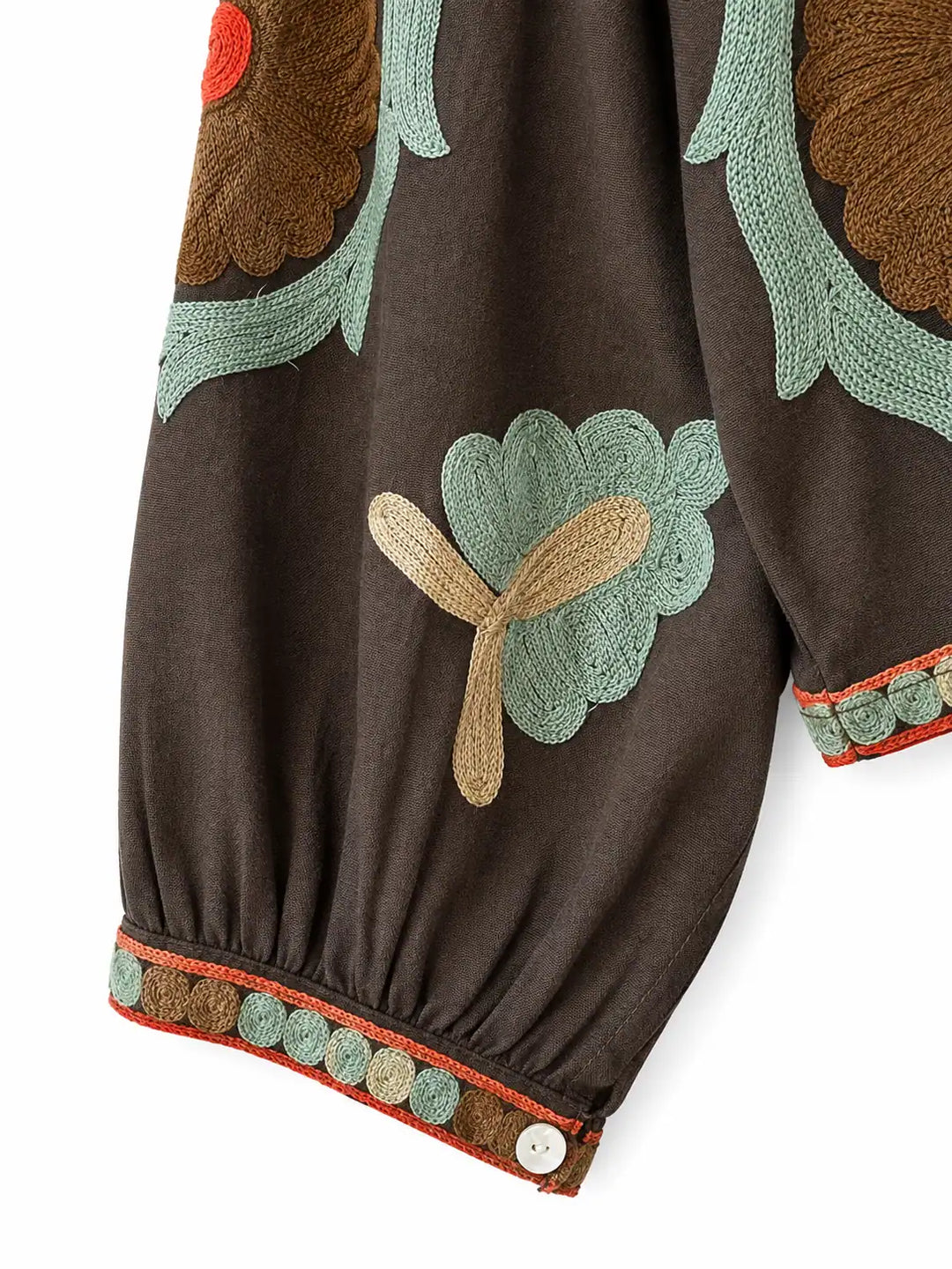 Chaqueta Bordada Multicolor para Mujer de Estilo Boho con Manga Larga y Diseño Artesanal
