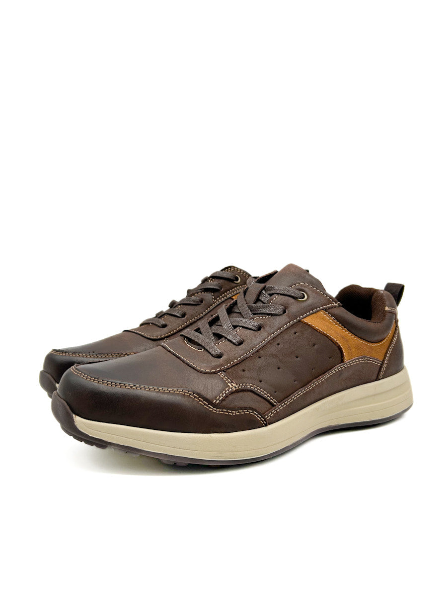 Zapatos Casuales de Piel en Marrón con Detalles en Cuero