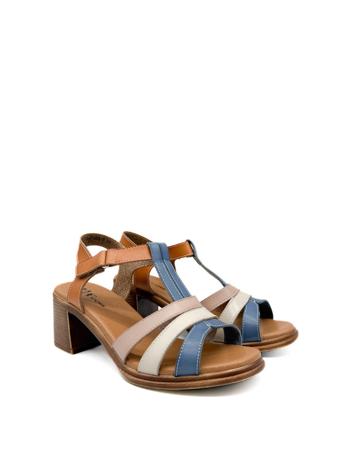 Sandalias de Velcro con Tacón Medio