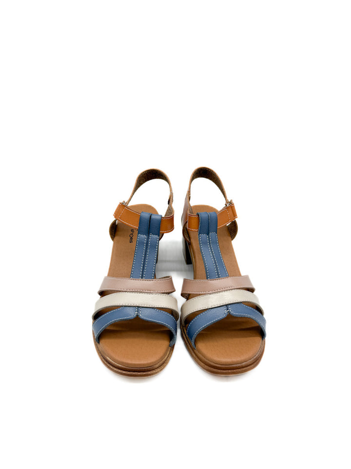 Sandalias de Velcro con Tacón Medio