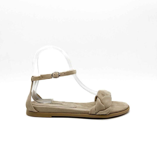 Sandalias Planas Trenzada Para Mujer, Marca Corina Natural