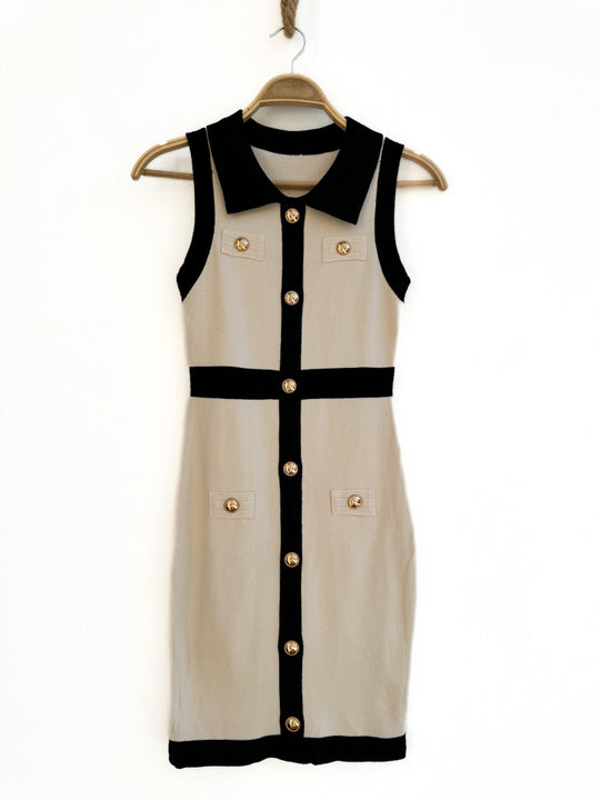 Vestido de punto Beige Única