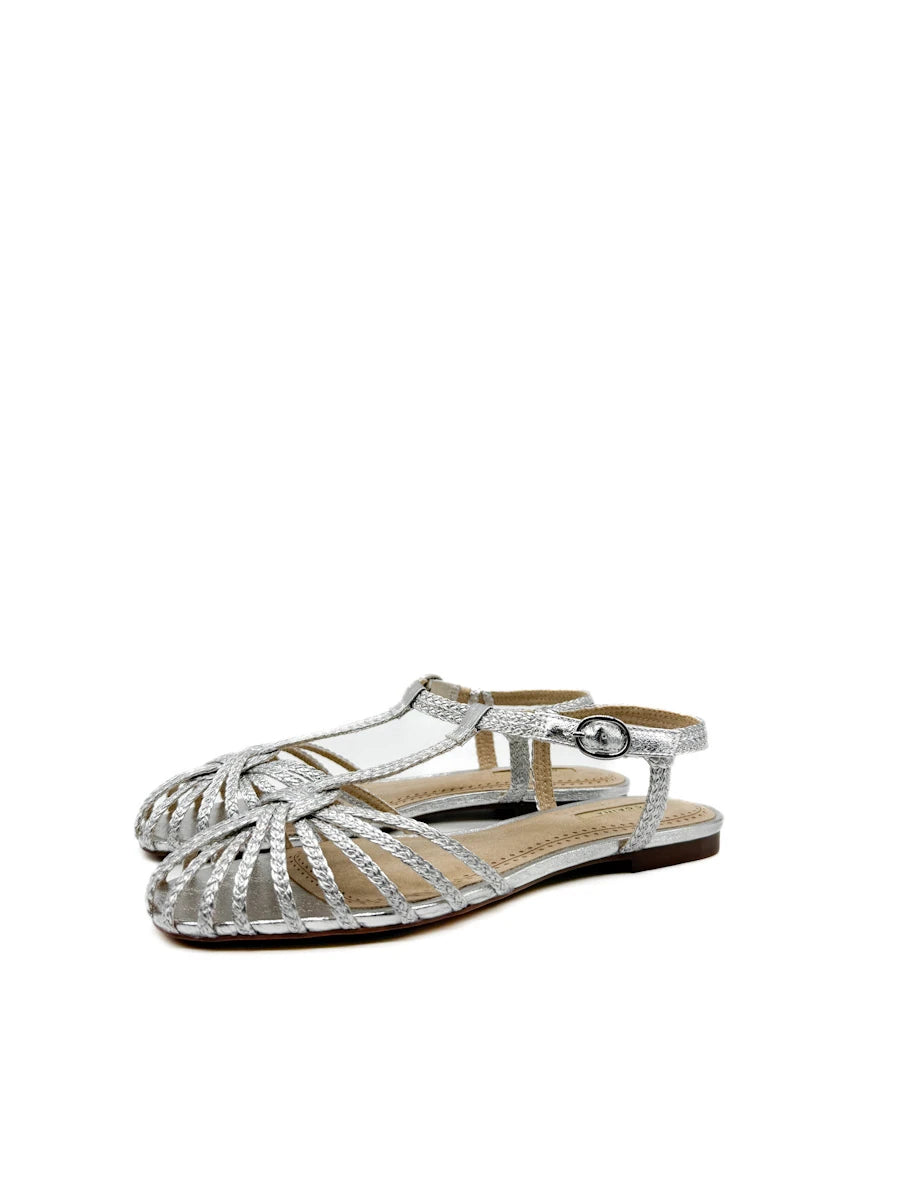 Sandalias Cangrejeras Metalizadas con Acabado Premium