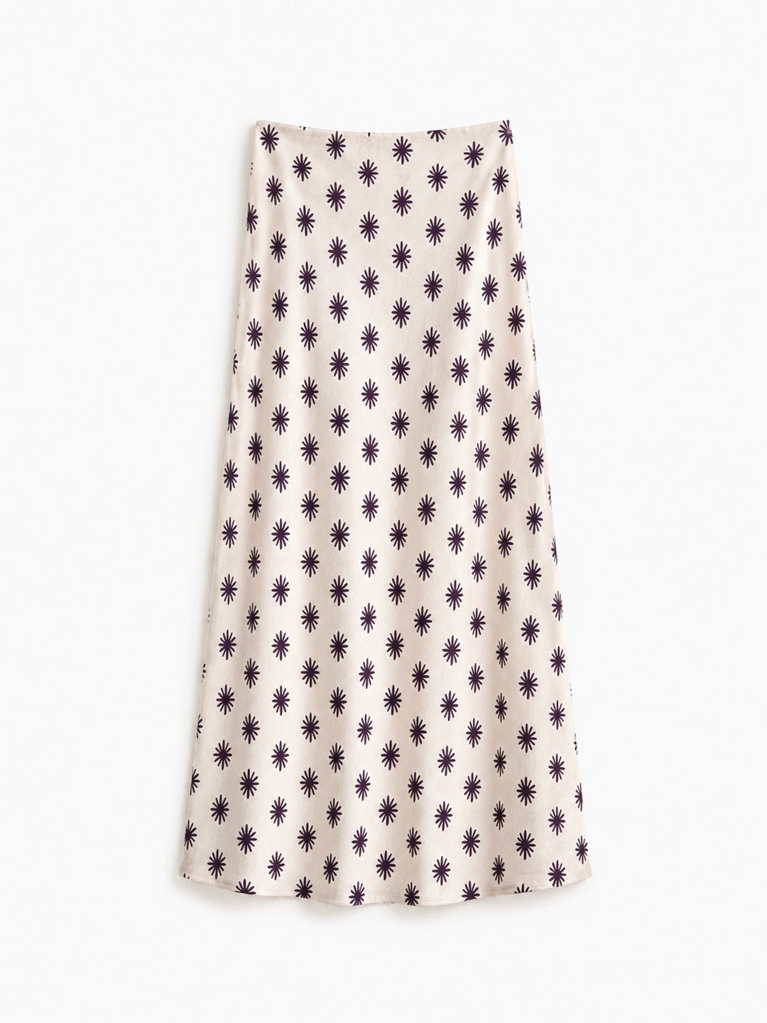 Conjunto Elegante de Top Crop y Falda Larga con Estampado Floral Morado Minimalista