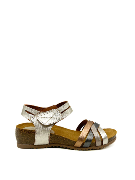 Sandalia Cuña Baja Piel Referencia 2776 Mutilcolor