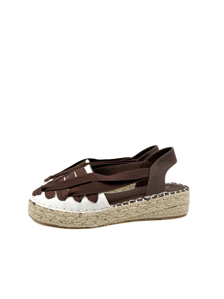 Alpargatas de Plataforma con Cintas Elásticas Intercaladas – Estilo Boho de Verano