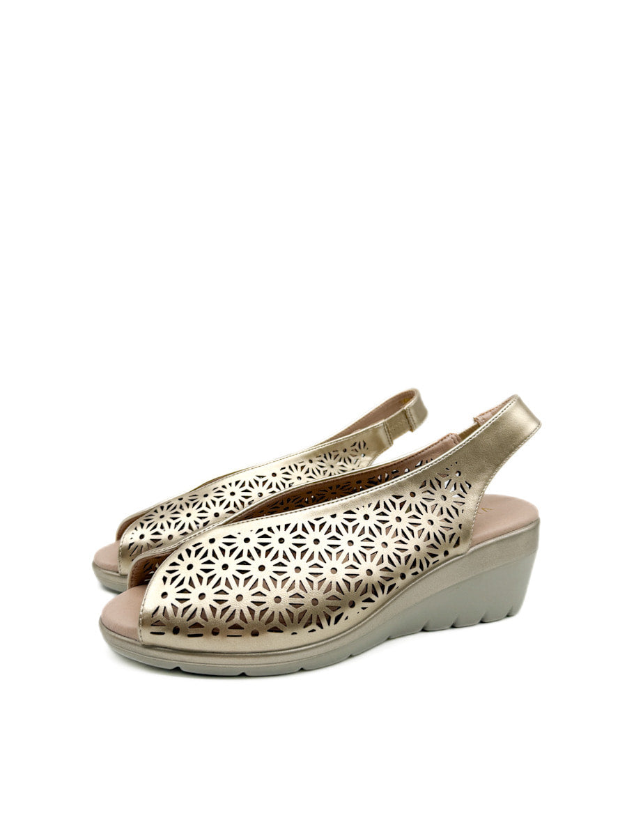 Sandalias Cuña Media Caladas Mujer
