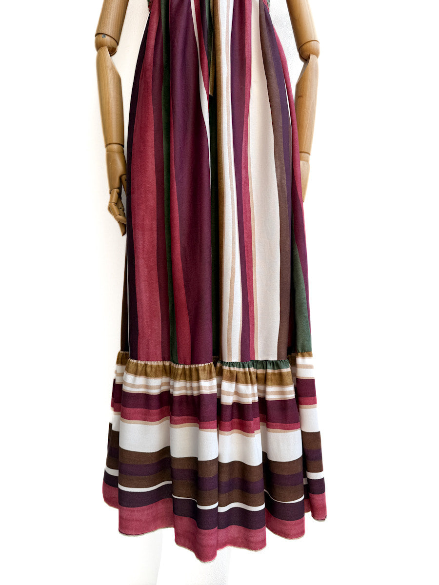Vestido Largo Multicolor con Tirantes Ajustables