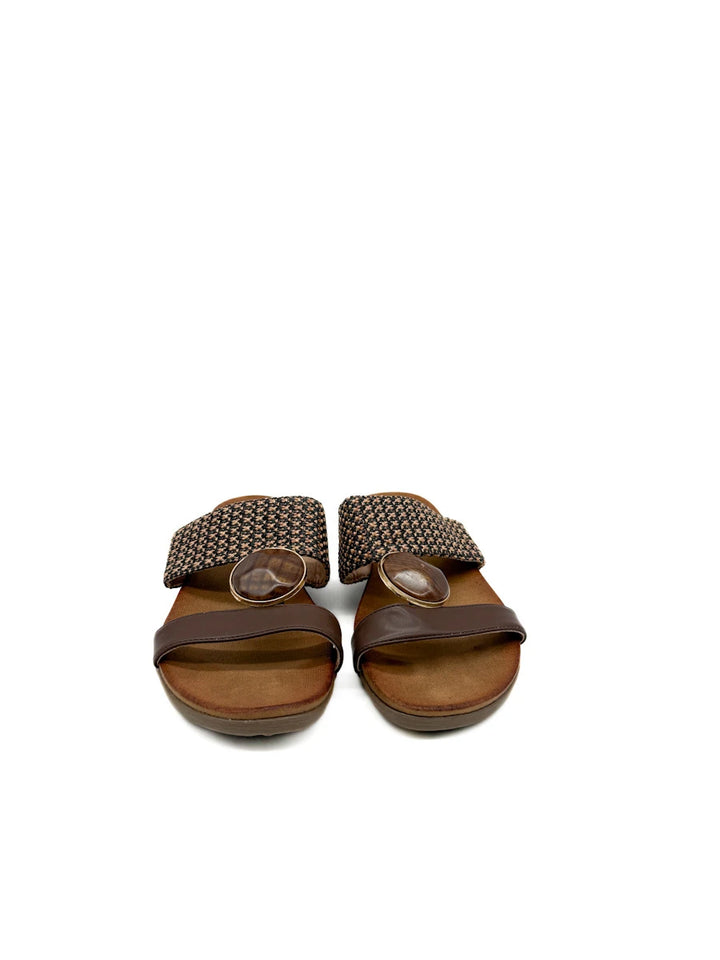 Sandalias Planas de Confort Estilo Casual con Tira de Efecto Rafia Trenzada