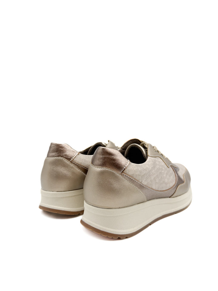 Zapatilla de Plataforma Metálicas con Estampado de Reptil