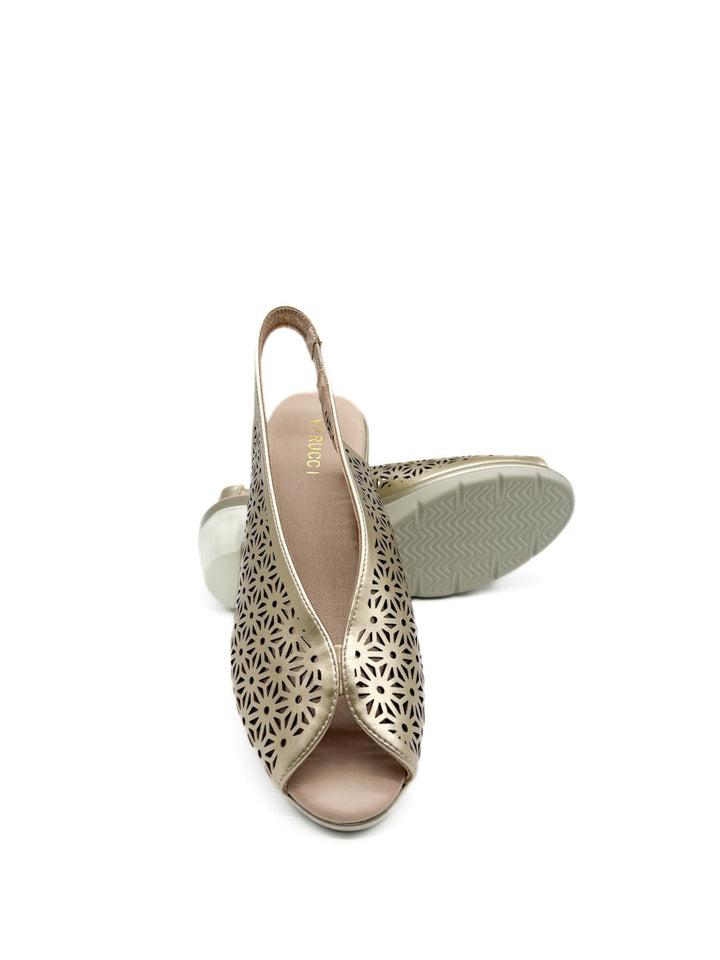 Sandalias Cuña Media Caladas Mujer