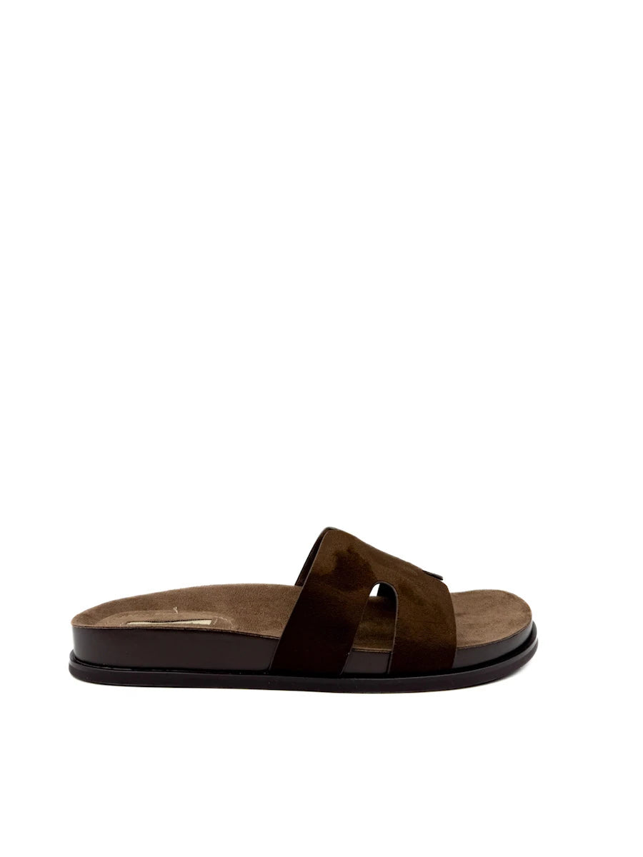 Sandalias Pala Corina en Antelina con Diseño Troquelado