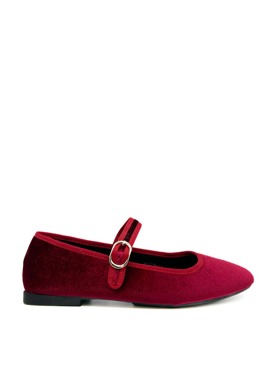 Merceditas Planas Terciopelo GG3336 Rojo