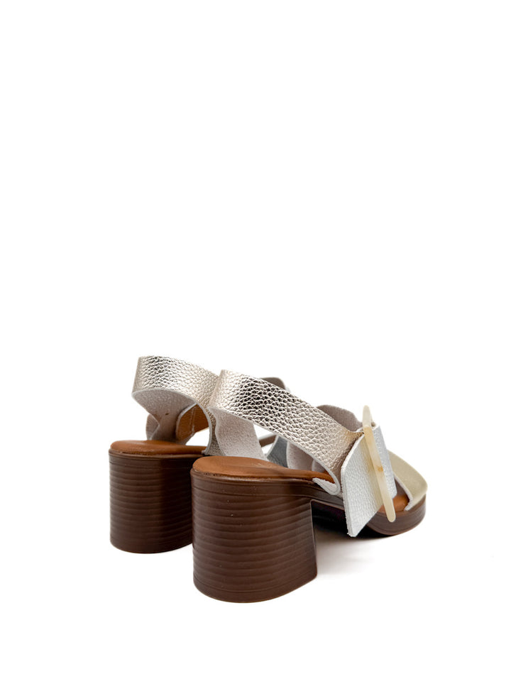 Sandalias Multicolor de Tacón de Bloque para Mujer