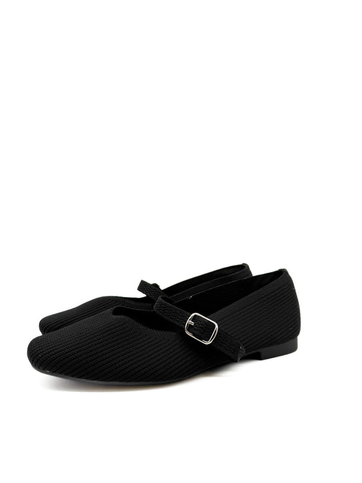 Elegantes Mary Janes de Punto con Hebilla